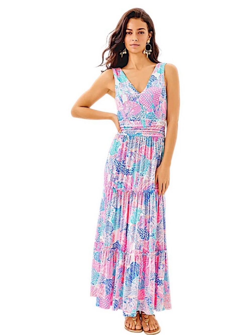 Lilly Pulitzer Skylar Midi Dress in Roar of the Seas Sz S NWT